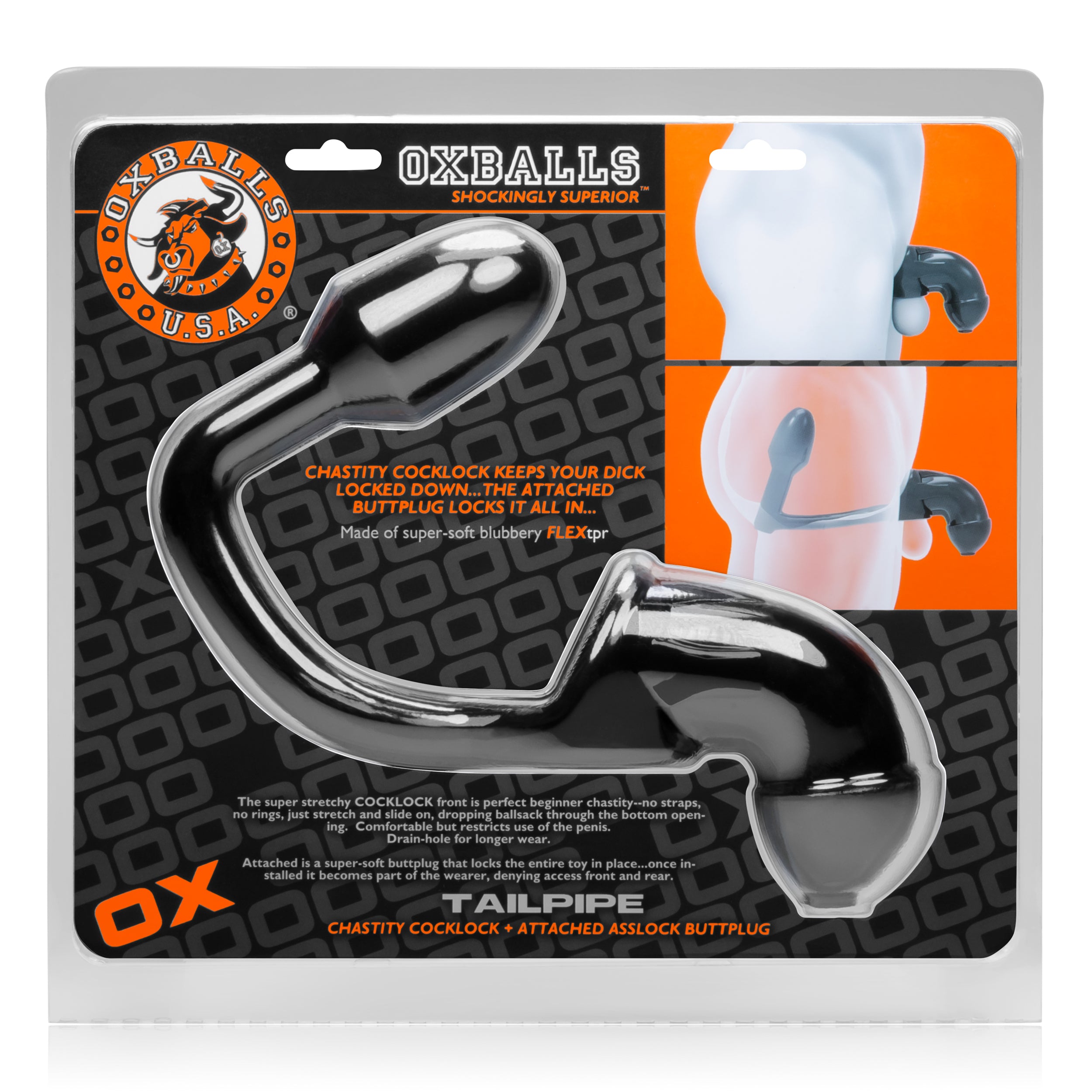 Oxballs Tailpipe Chastity Cocklock Plus Asslock