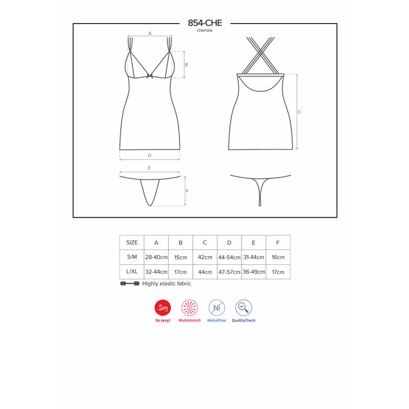 Obsessive Mesh & Lace Chemise & Thong Obsessive