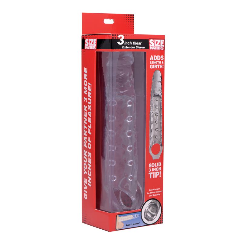 Size Matters Extender Sleeve 3 Inch Clear Size Matters