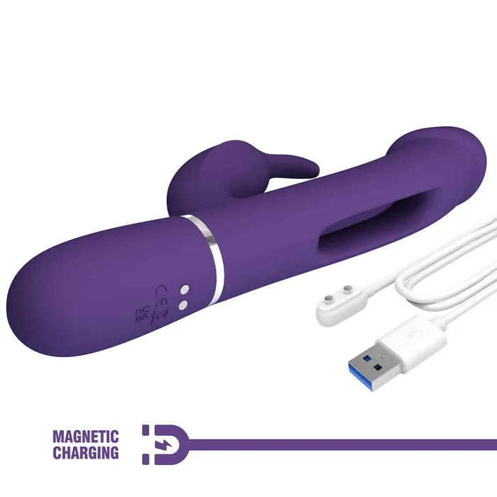 Party Up DAVID Swinging USB Rechargeable Rabbit Vibrator With Flicking Arm 23.2cm Party Up