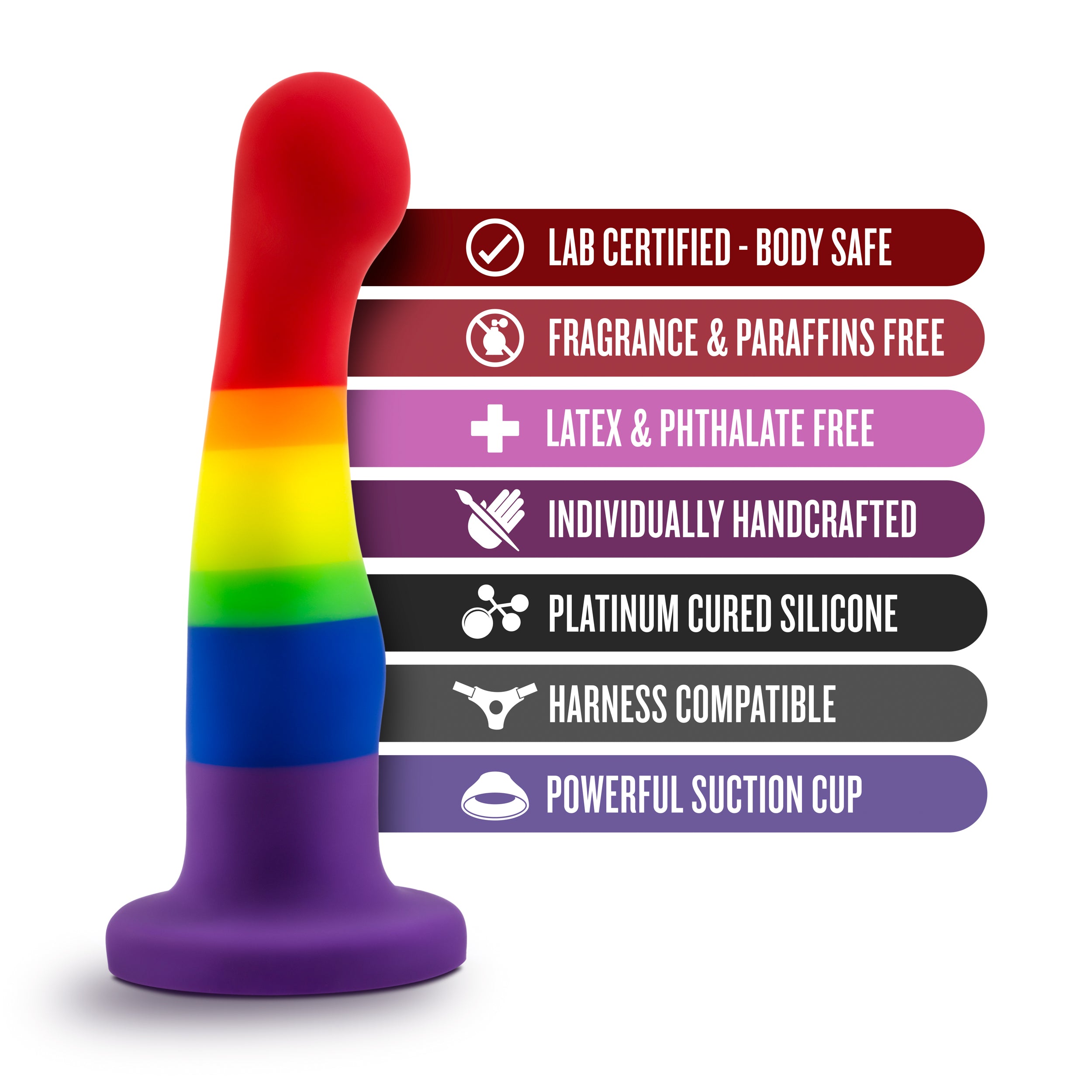 Blush Novelties Avant Pride P1 Freedom Silicone Dildo Blush Novelties