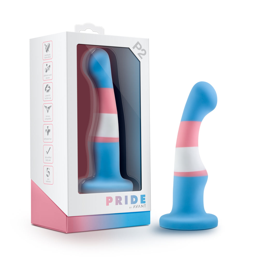 Blush Novelties Avant Pride P2 True Blue Silicone Dildo Blush Novelties
