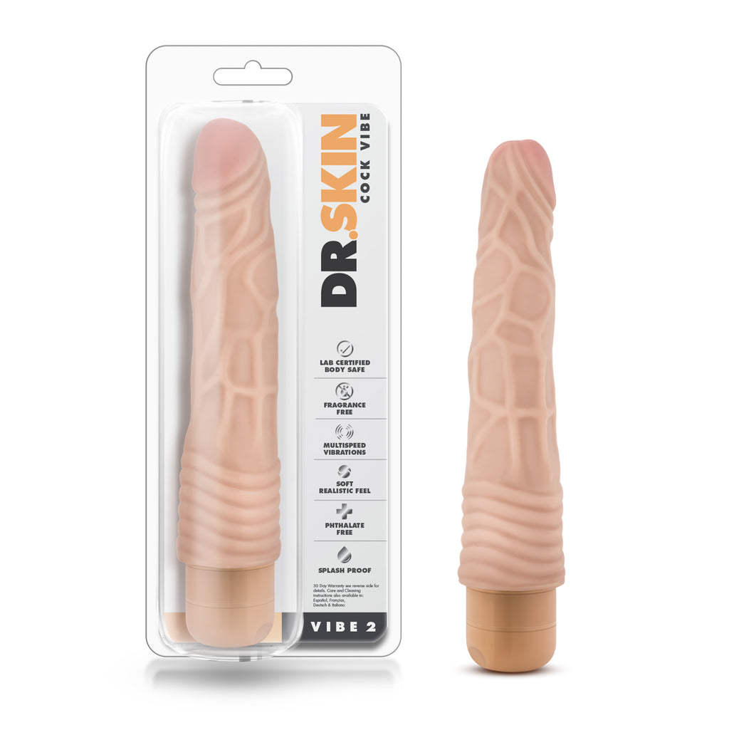 Blush Novelties Dr Skin Cock Vibe 2 Vibrating Cock9 Inch Beige Blush Novelties