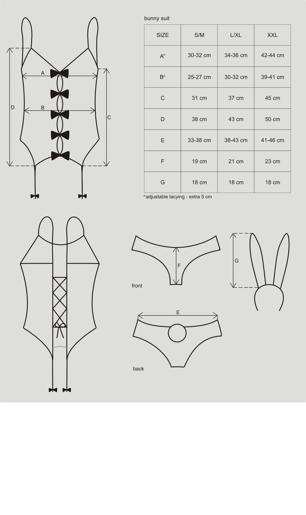 Obsessive Bunny Suit 4 Piece Womens Costume Obsessive
