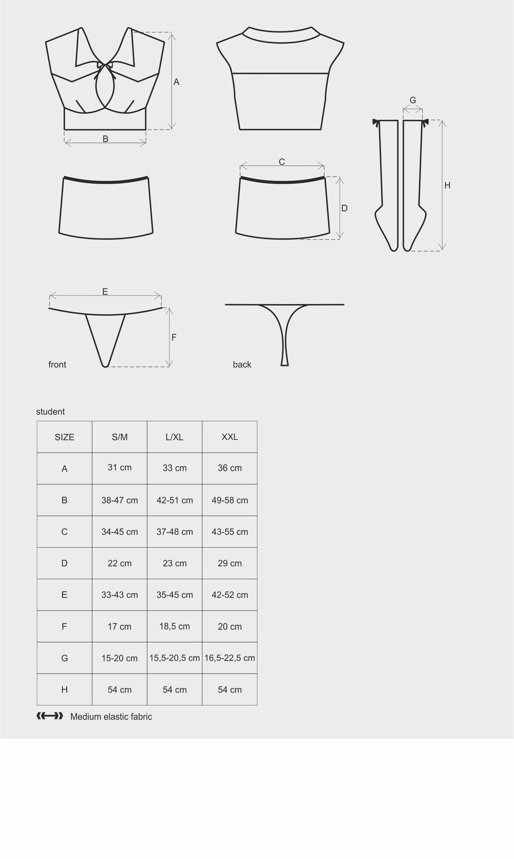 Obsessive Student 4 Piece Womens Costume Obsessive