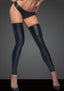 Noir Handmade Power Wetlook Stockings And Panties With Silver Zipper Noir Handmade