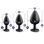 California Exotics Luxe Bling Anal Plugs Training Kit Black With Rainbow Gems