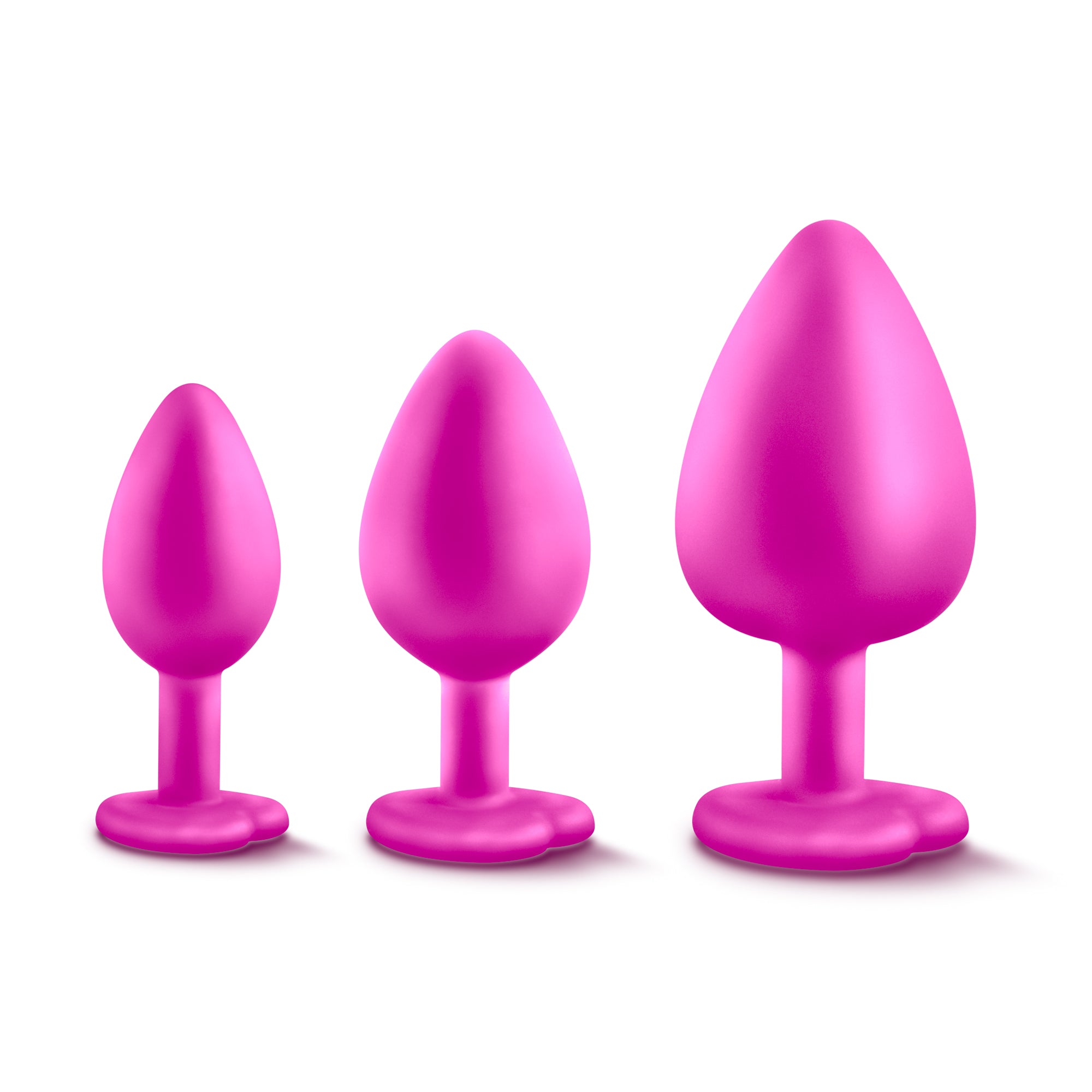 California Exotics Luxe Bling Plugs Training Kit Pink With White Gems