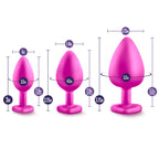California Exotics Luxe Bling Plugs Training Kit Pink With White Gems