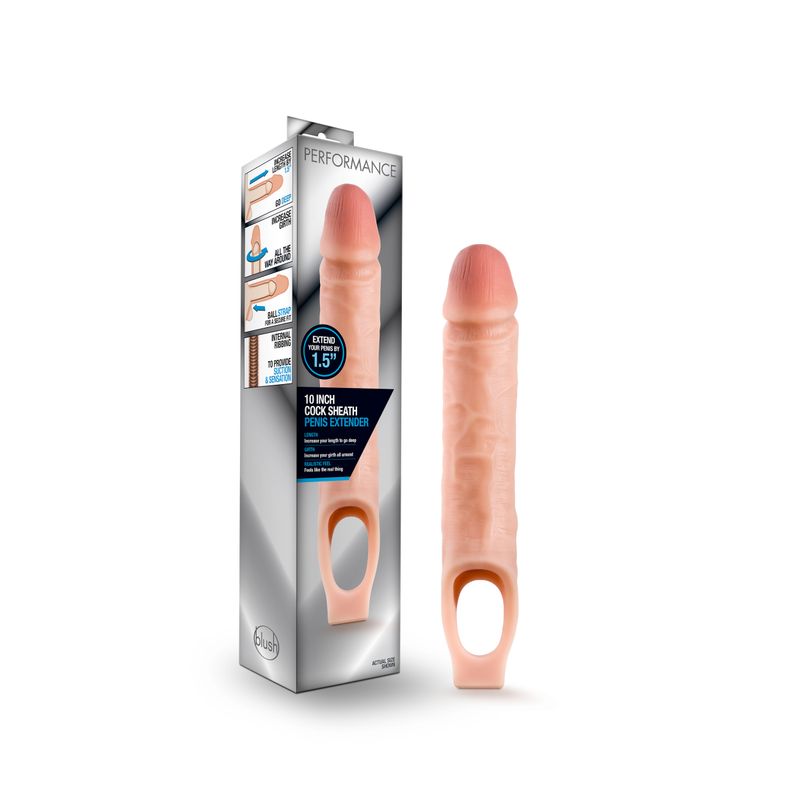 Performance Cock Sheath Penis Extender Vanilla 10 Inch Performance Main image