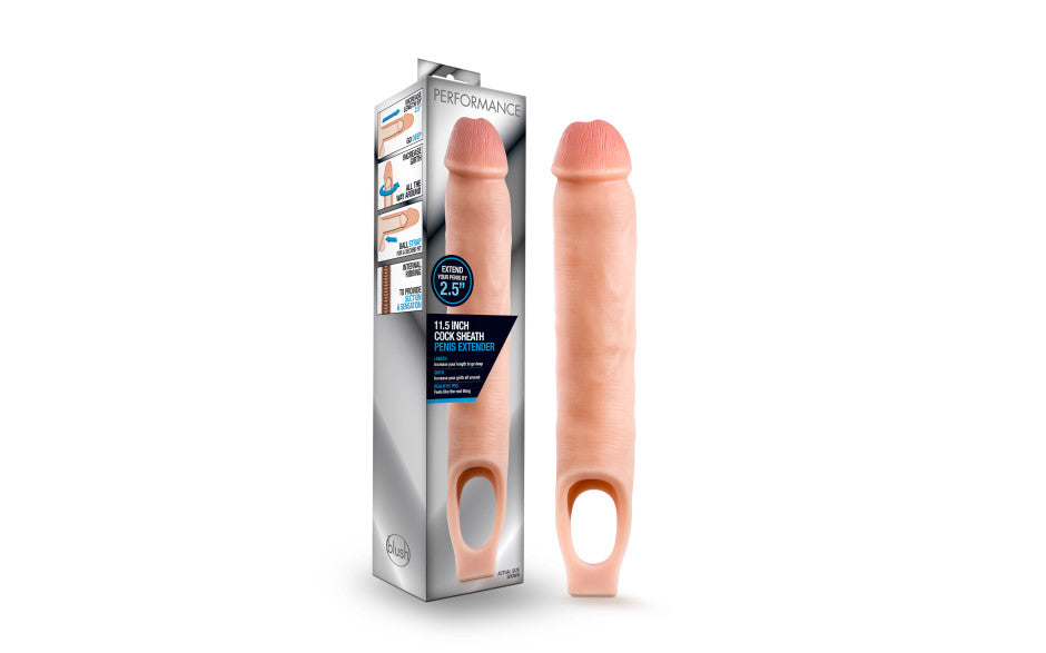 Performance Cock Sheath Penis Extender Vanilla 10 Inch Performance