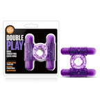 Play With Me Double Play Dual Vibrating Cock Ring Purple Play With Me