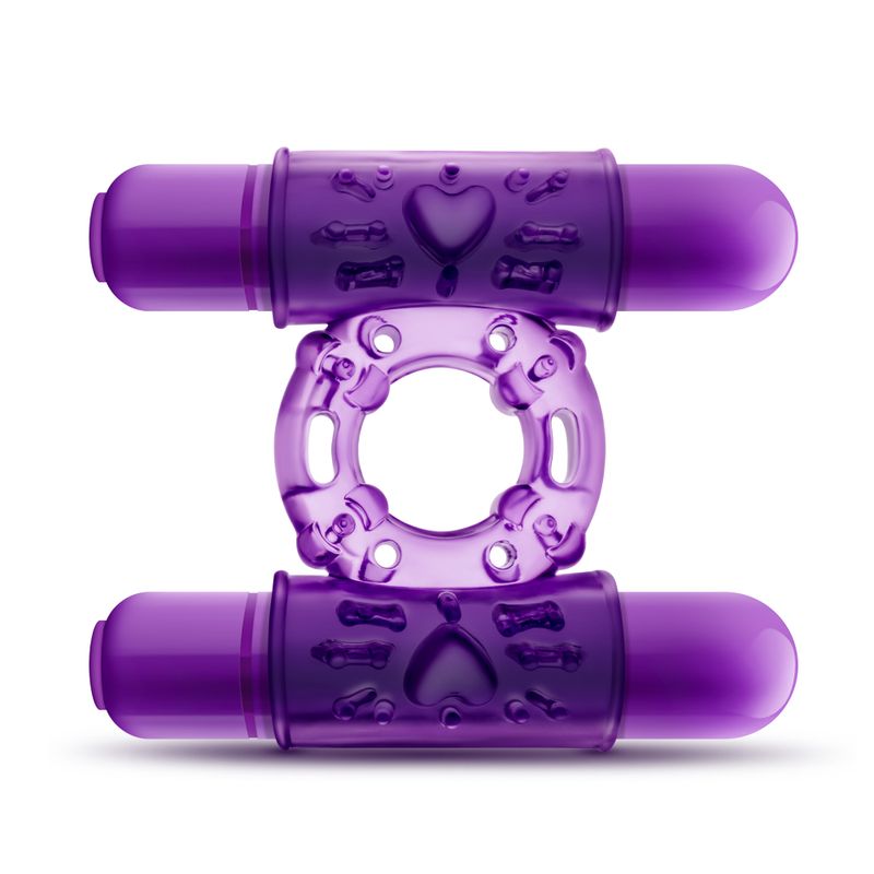 Play With Me Double Play Dual Vibrating Cock Ring Purple Secondary image