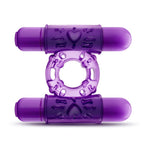 Play With Me Double Play Dual Vibrating Cock Ring Purple Play With Me