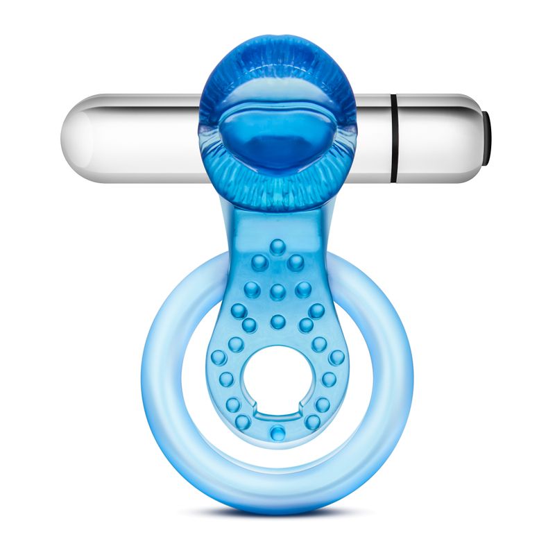 Stay Hard 10 Function Vibrating Tongue Ring Blue Stay Hard