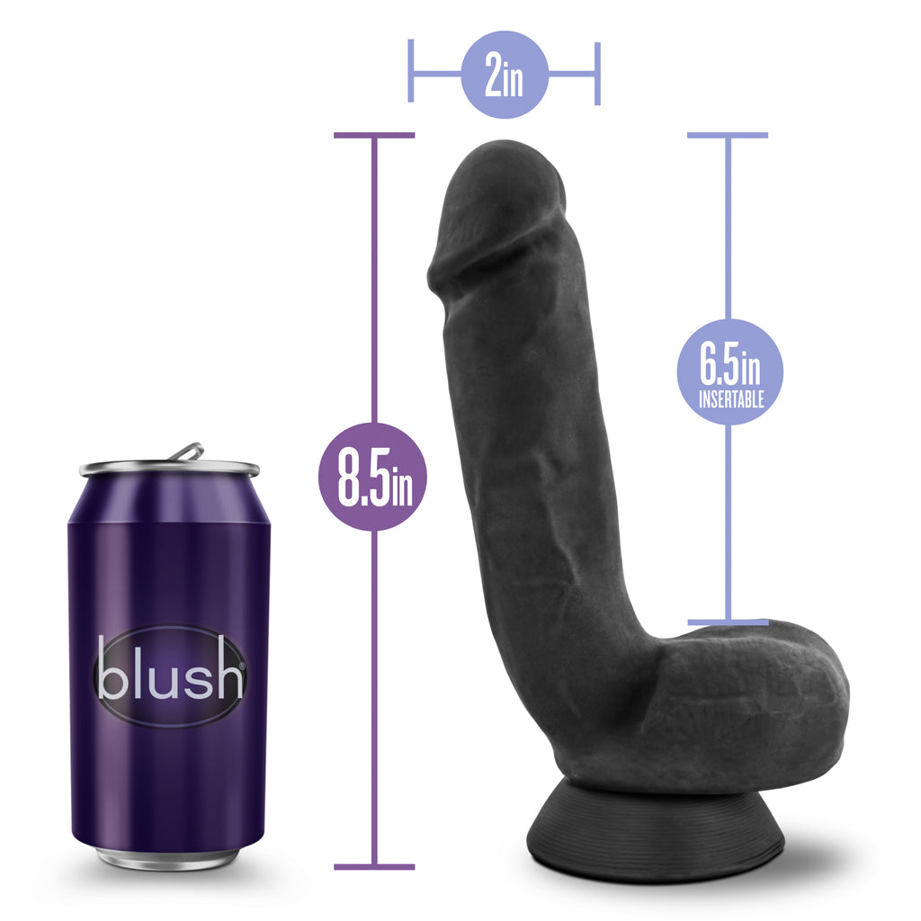 Blush Novelties Au Naturel Bold Pound Dildo 8.5 Inch Black Blush Novelties