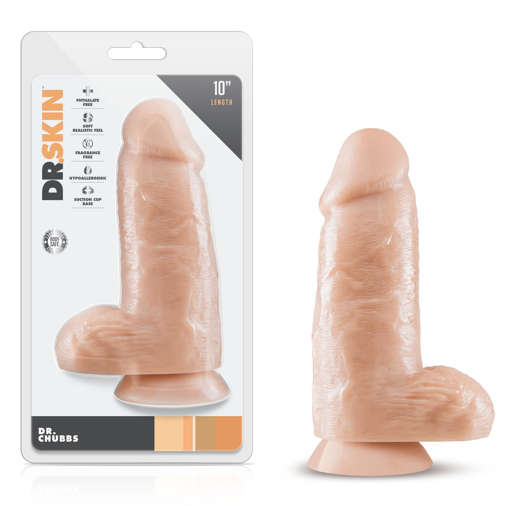 Blush Novelties Dr Skin Dr Chubbs LIfelike Texture Realistic Cock Vanilla Blush Novelties