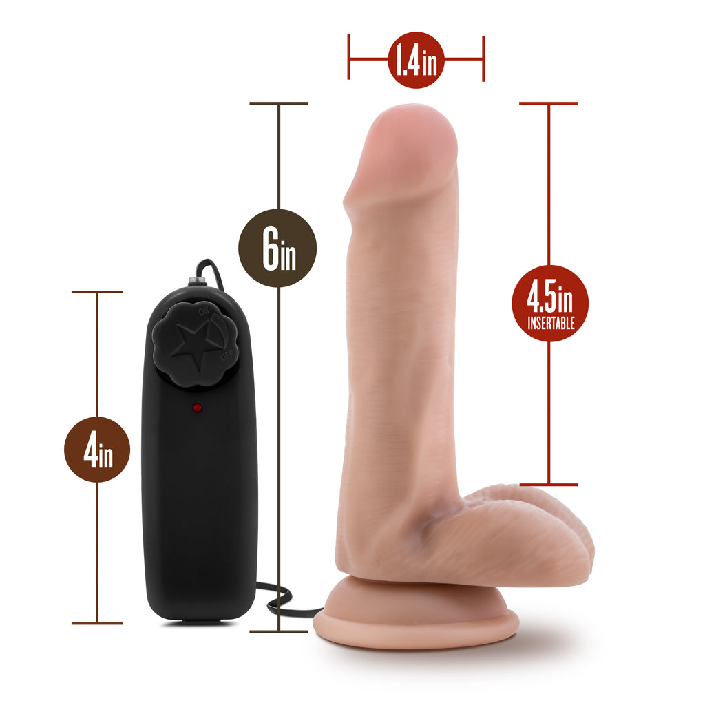 Blush Novelties Dr Skin Dr Rob Vibrating Cock With Suction Cup 6 Inch Vanilla Blush Novelties