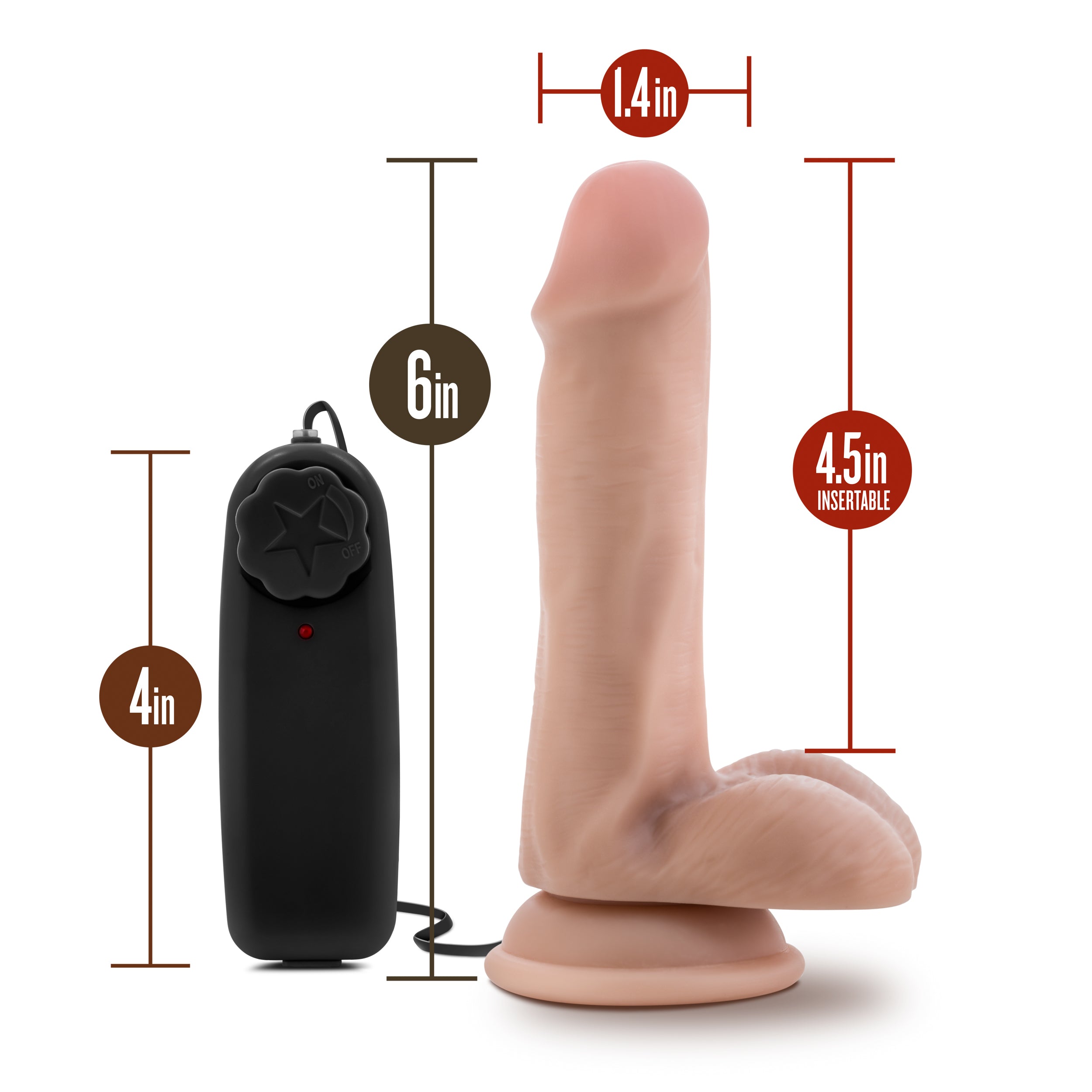 Blush Novelties Dr Skin Dr Rob Vibrating Cock With Suction Cup 6 Inch Vanilla Blush Novelties