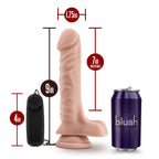 Blush Novelties Dr Skin Dr James Vibrating Cock With Suction Cup 9 Inch Vanilla Blush Novelties