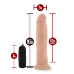 Blush Novelties Dr Skin Dr Throb Vibrating Realistic Cock With Suction Cup 9.5 Inch Vanilla Blush Novelties