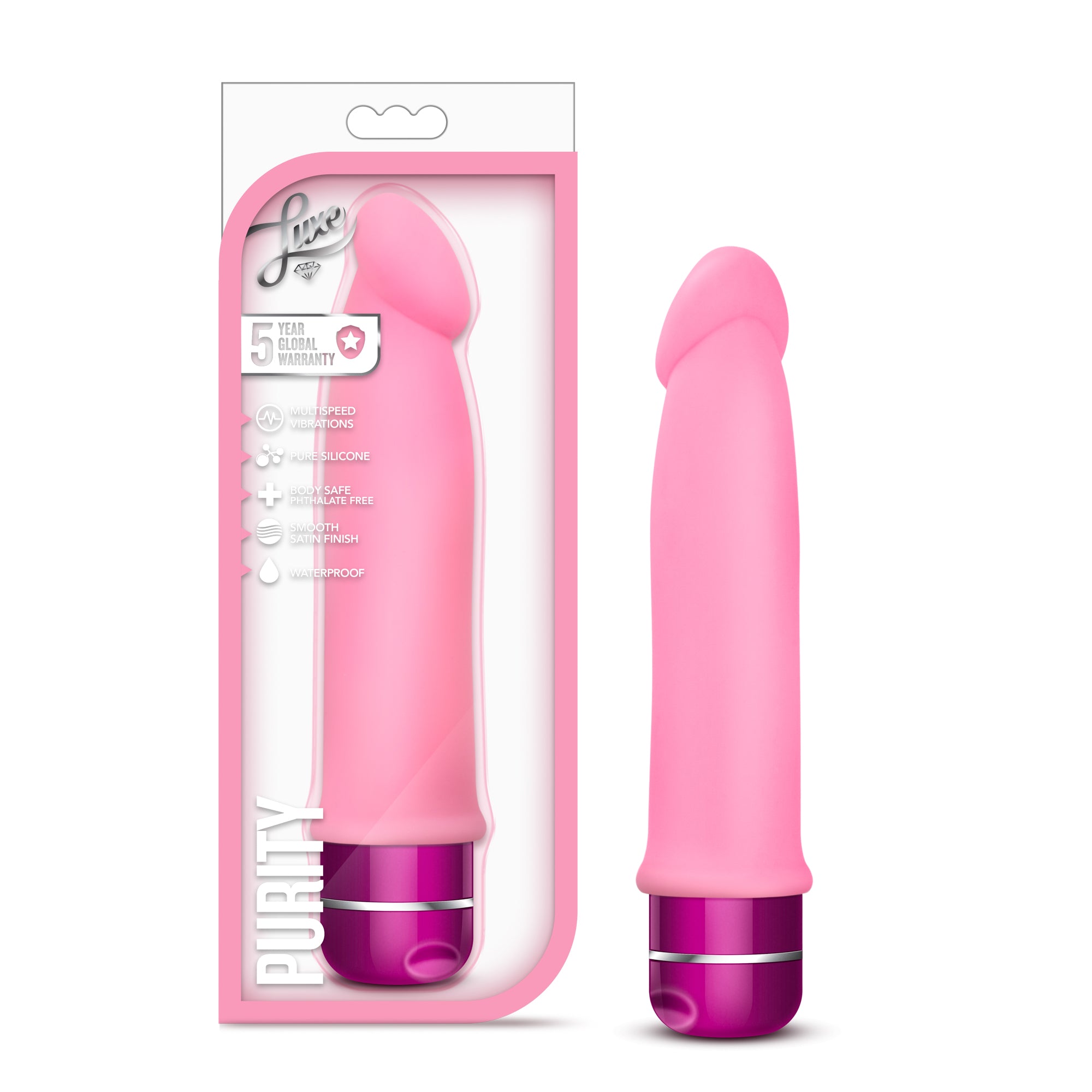 Luxe Purity Multi Speed Vibrating Dildo California Exotics Main image