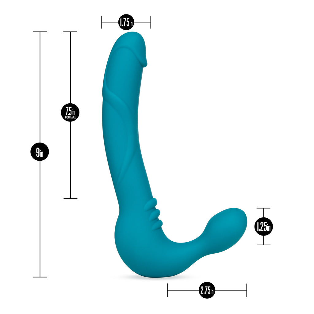 Blush Novelties Temptasia Luna Strapless Silicone Dildo Teal Blush Novelties