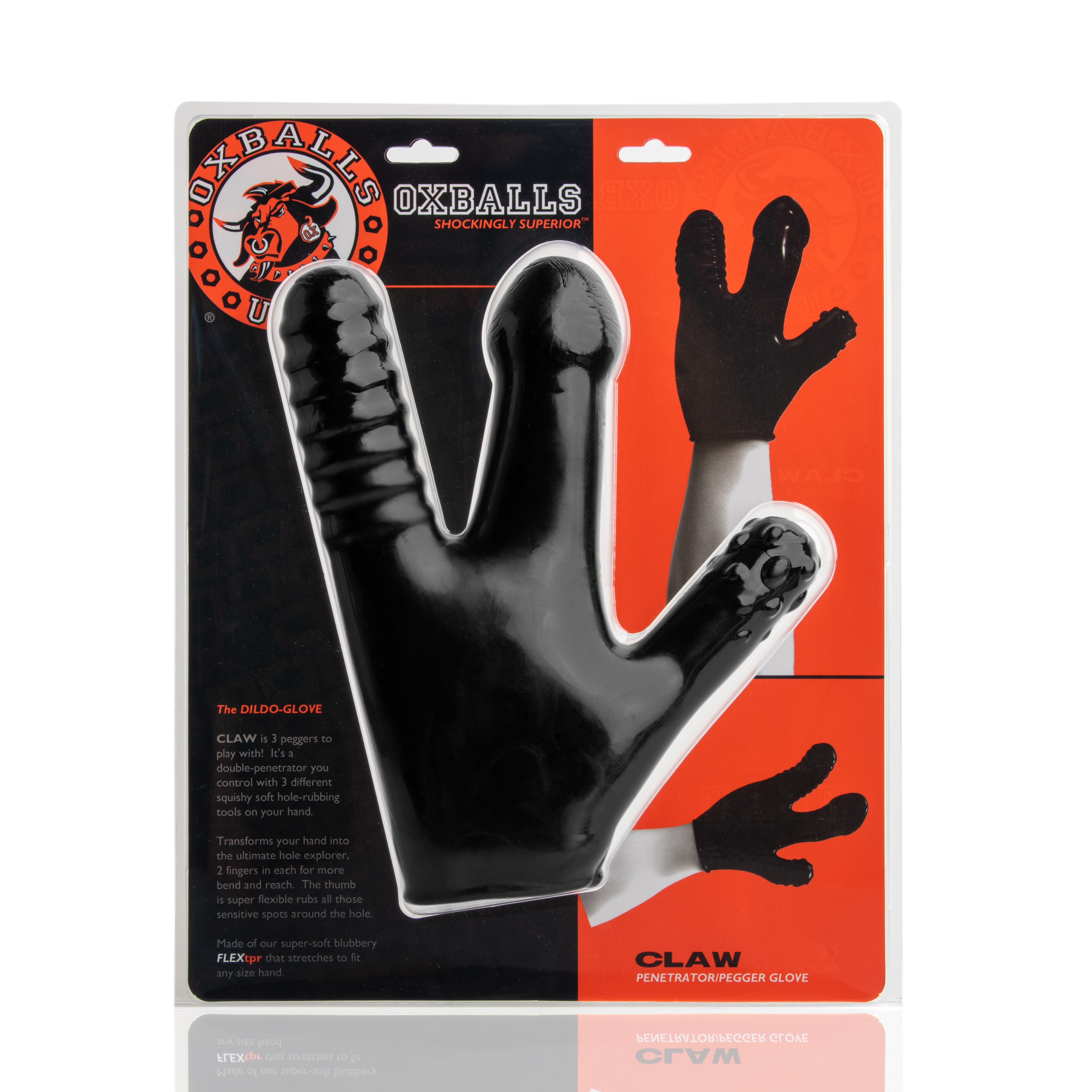 Oxballs Claw Glove Squishy Soft Dildo Black Main image