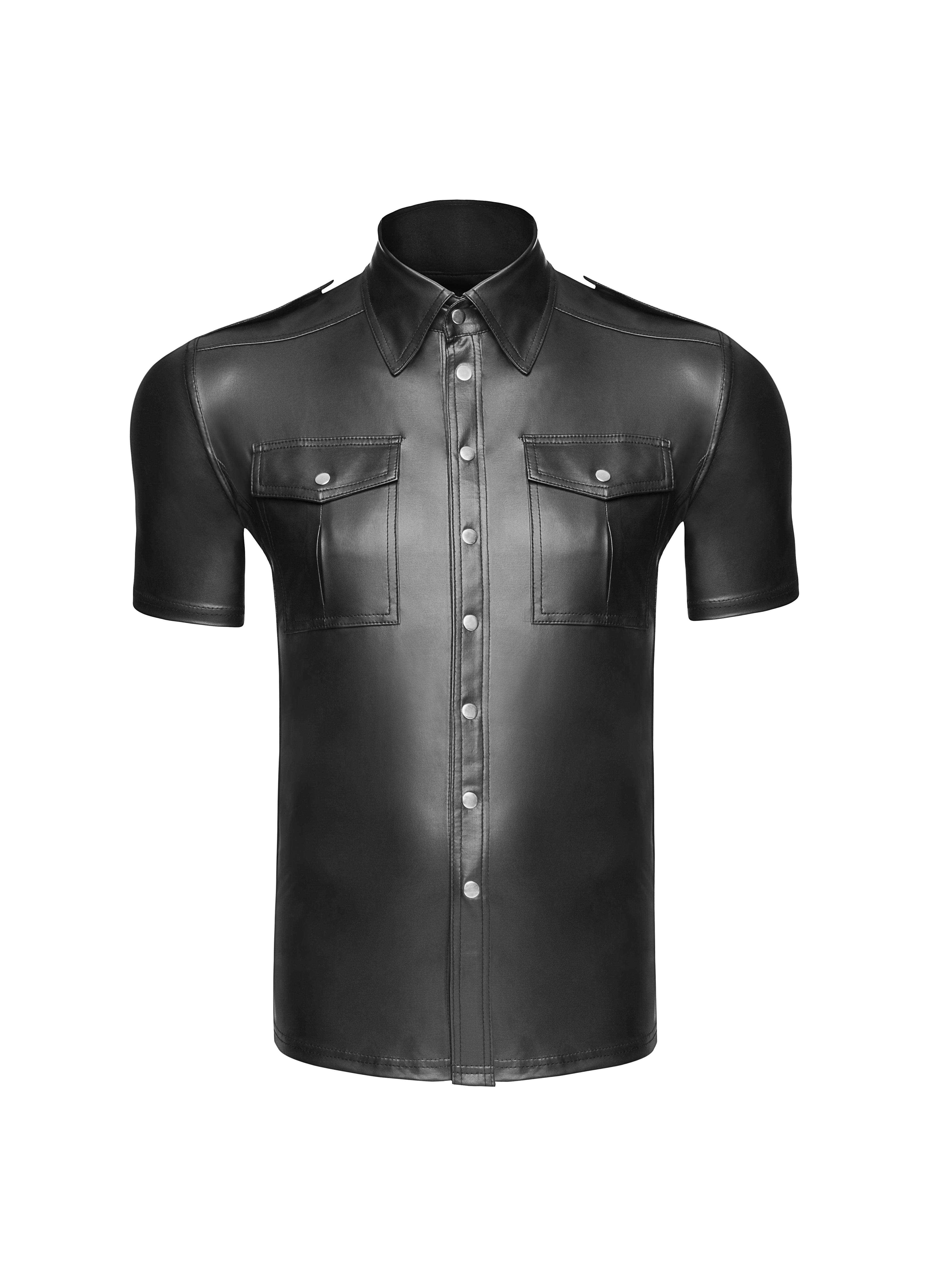 Noir Handmade Mens Sexy And Elegant Shirt With Front Pockets Noir Handmade