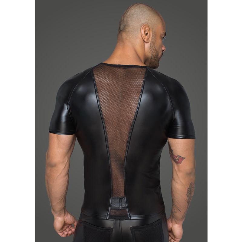 Noir Power Wetlook Men Tshirt With 3D Net Secondary image