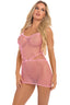 Pink Lipstick Roll Up Net Sexy Womens Mini Dress One Size Pink Pink Lipstick