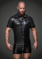 Noir Handmade Mens Sexy And Elegant Shirt With Front Pockets Noir Handmade