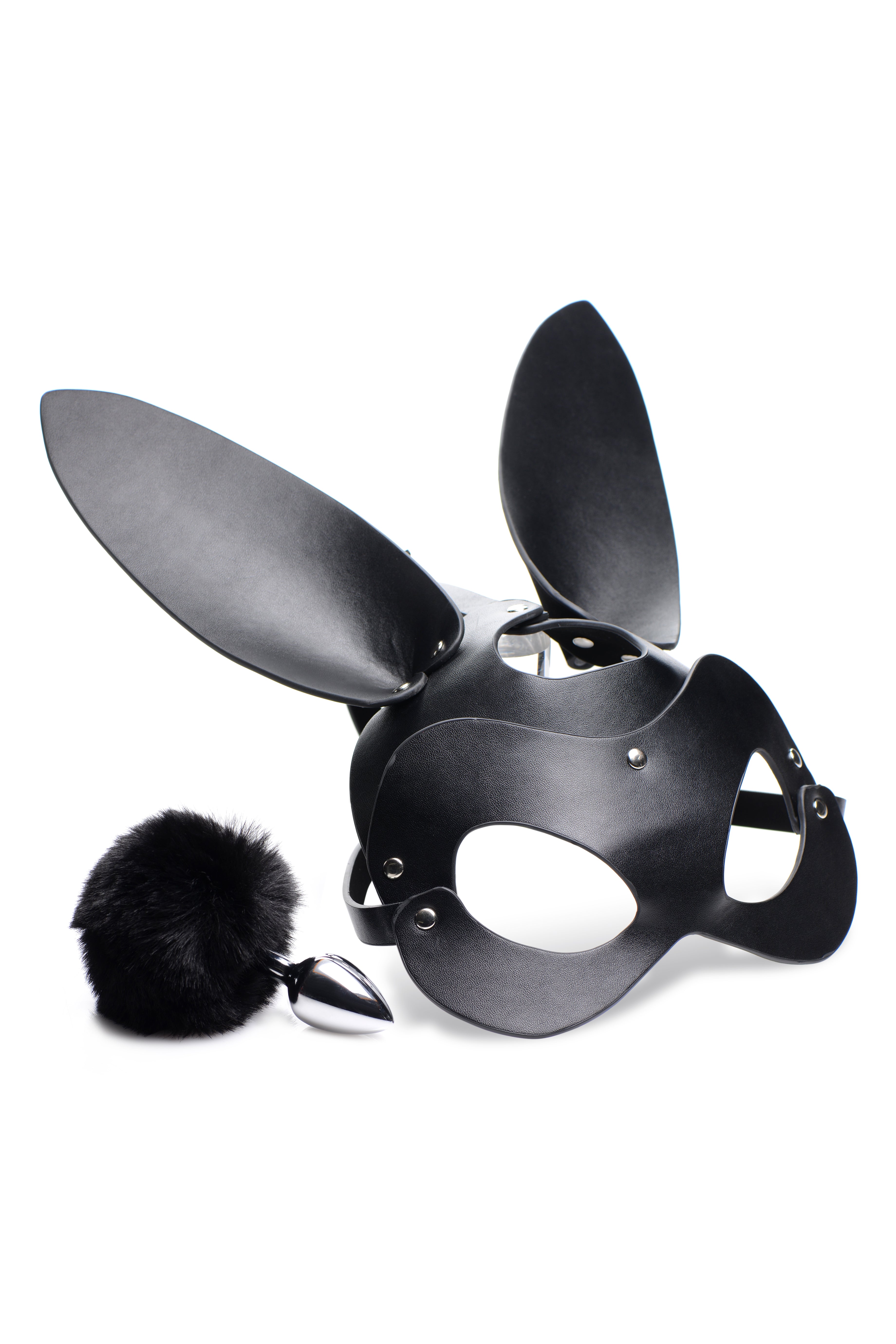 XR Brands Tailz Bunny Tail Anal Plug & Mask Set Main image