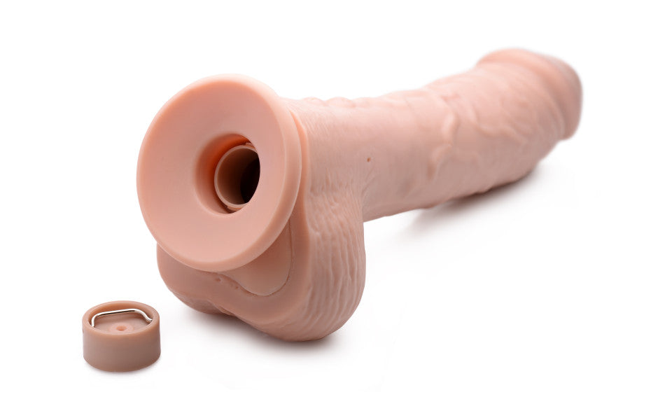 XR Brands Loadz Dual Density Squirting Dildo Light Skin Tone With Remote 8.5 Inch XR Brands