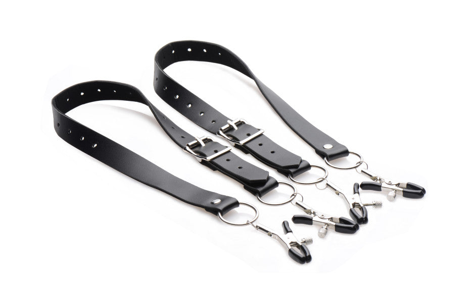 Master Series Labia Spreader Straps With Clamps Master Series