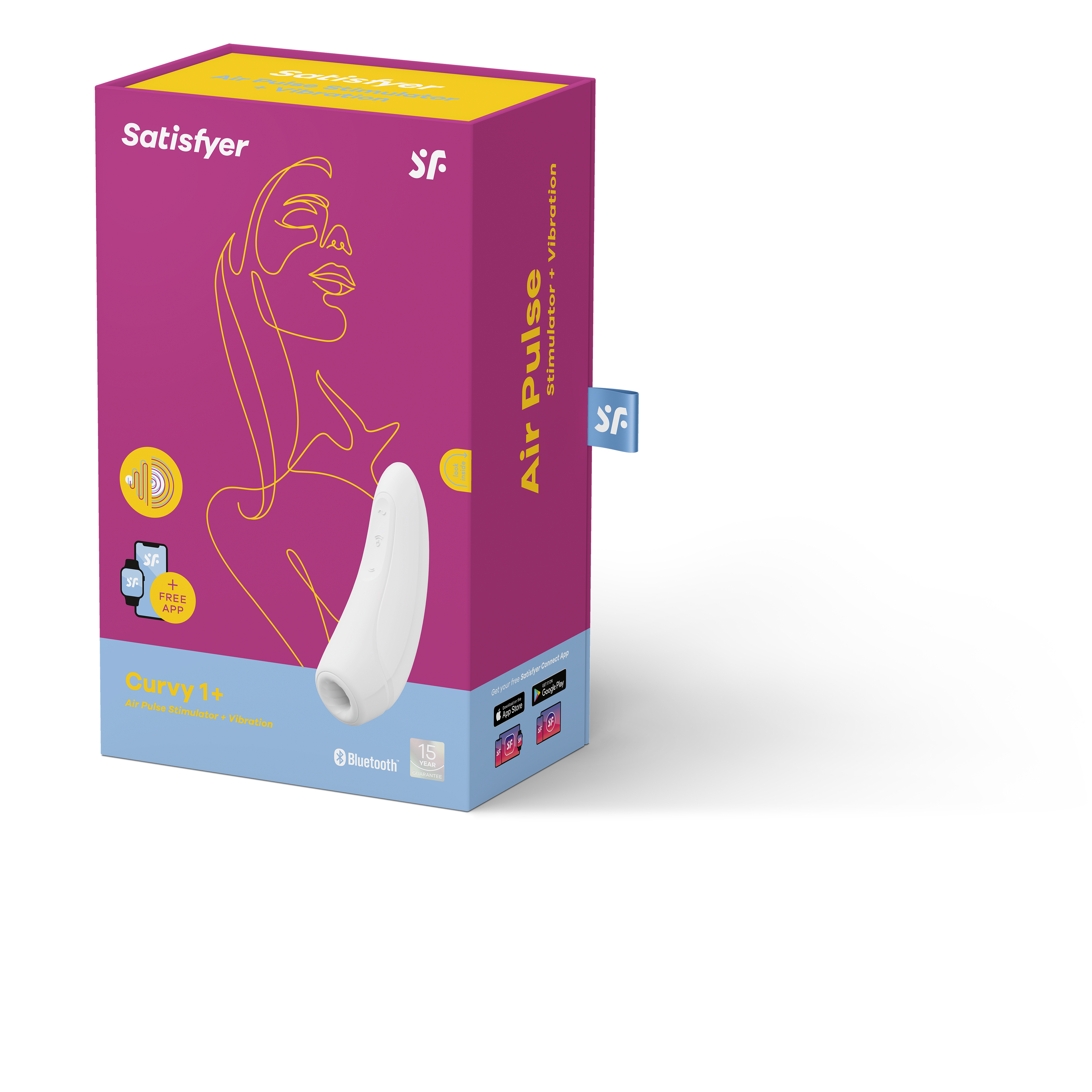 Satisfyer Curvy 1+ App Controlled Air Pulse Vibrating Clitoral Massager