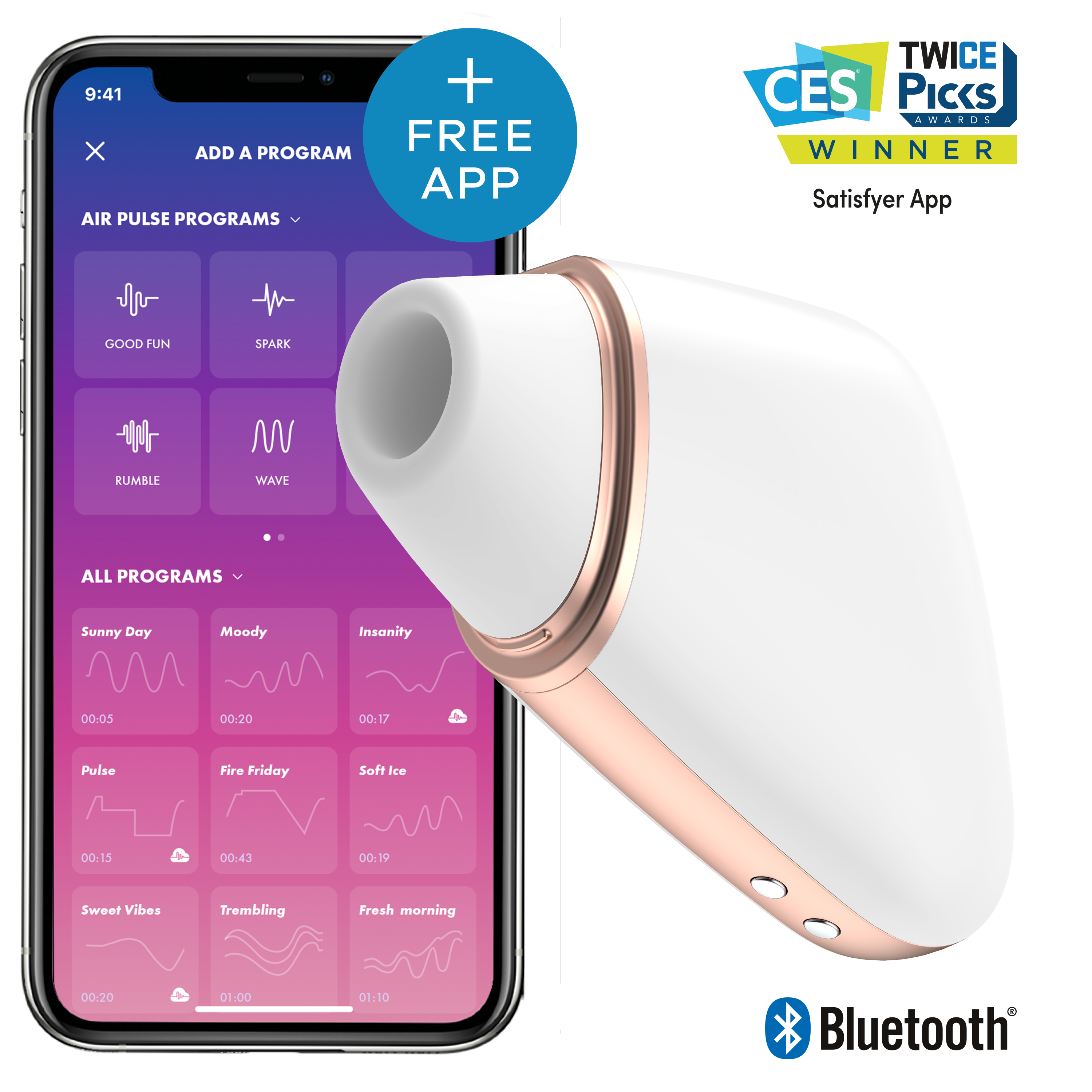 Satisfyer Love Triangle App Controlled Air Pulse Clitoral Massager