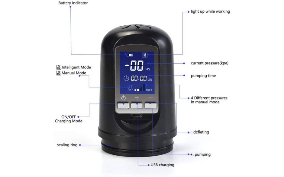 Daytona Apex Luxury USB Rechargeable LCD Auto Pump Clear LOVVA