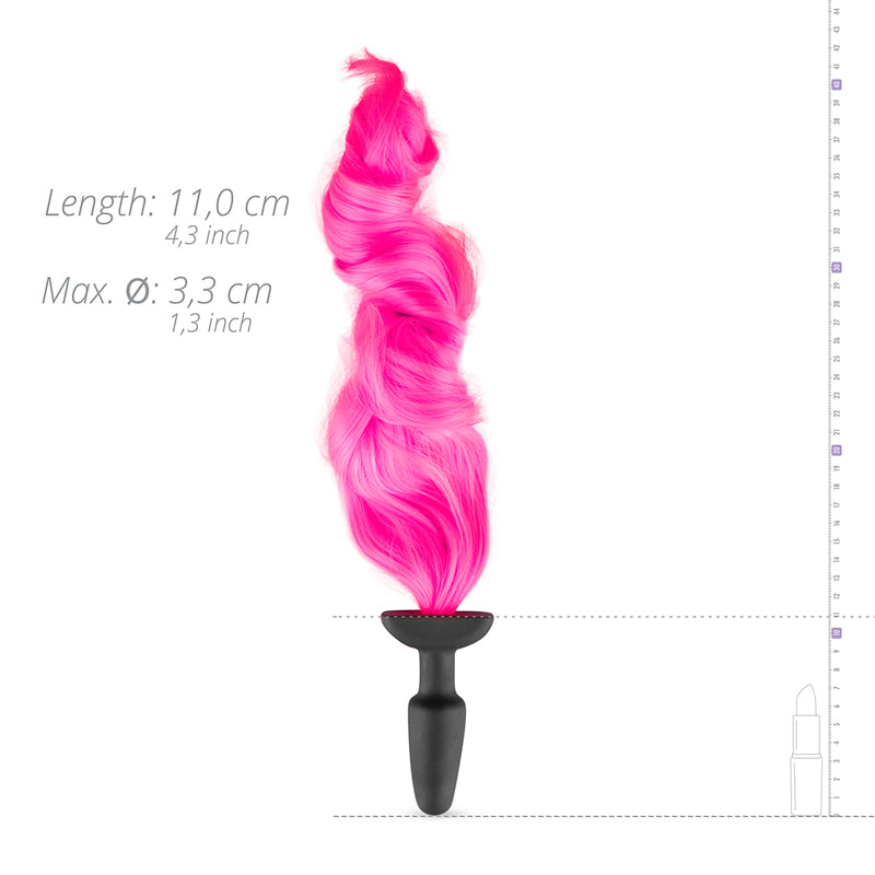 XR Brands Fetish Collection Silicone Butt Plug With Tail Pink