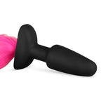 XR Brands Fetish Collection Silicone Butt Plug With Tail Pink