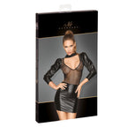 Noir Handmade Power Wetlook Tulle Dress With Bouffant Sleeves Noir Handmade