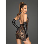 Noir Handmade Women Lace Dress With Deep Neckline Noir Handmade