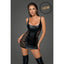 Noir Handmade Power Wetlook Dress - Lace Inserts for Sexy, Playful Look Noir Handmade