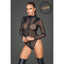 Noir Handmade's Elegant Embroidered Tulle Bodysuit Noir Handmade