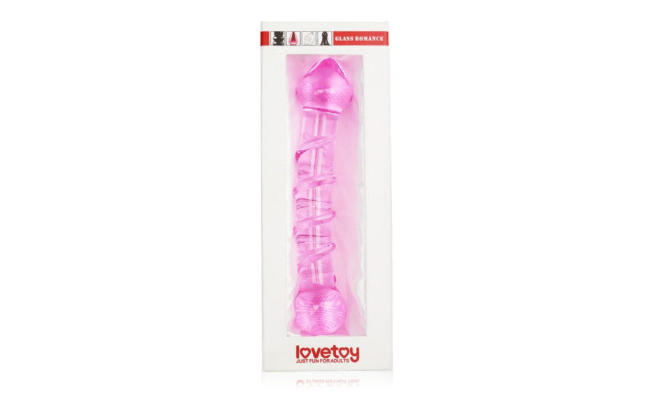 Lovetoy Glass Romance 5 Glass Dong 7 Inch Pink Lovetoy