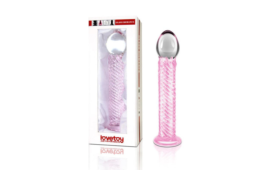 Lovetoy Glass Romance 7 Glass Dong 7.5 Inch Pink Lovetoy