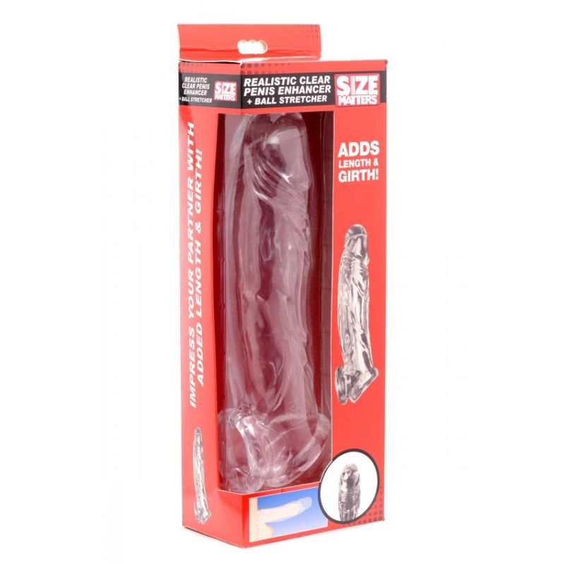 Size Matters Realistic Clear Penis Enhancer & Ball Stretcher Size Matters