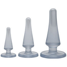 Doc Johnson Crystal Jellies Anal Initiation Butt Plug Kit Clear Main image