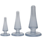 Doc Johnson Crystal Jellies Anal Initiation Butt Plug Kit Clear