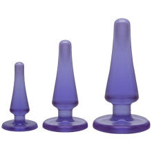 Doc Johnson Crystal Jellies Anal Initiation Butt Plug Kit Clear